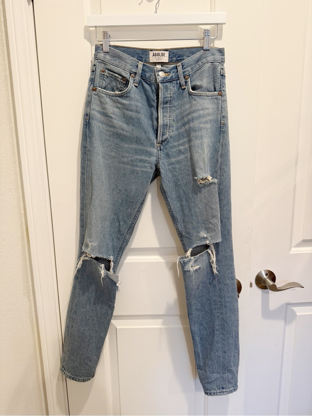 AGOLDE Jamie High Rise Classic Jeans Distressed Dakota Wash size 24 - Picture 3 of 9